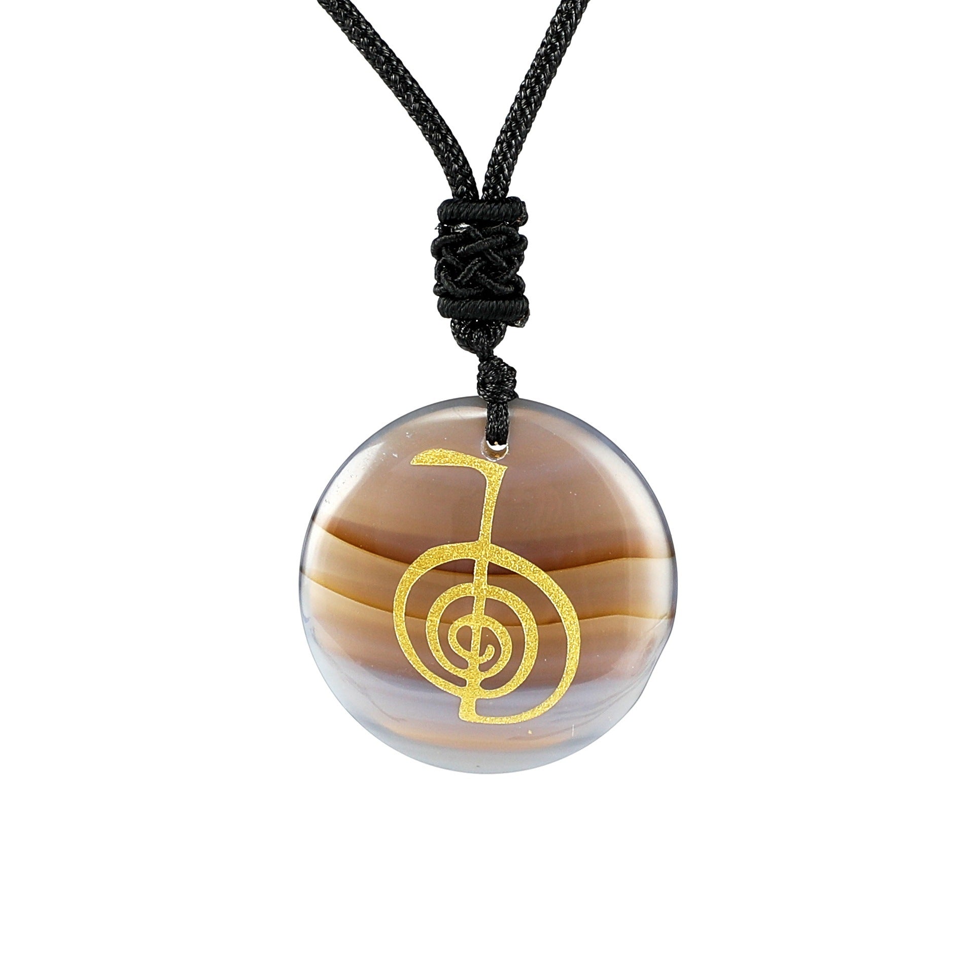 Natural Crystal Agate Spiral Pendant Necklace - Carved Aura Stone Jewelry
