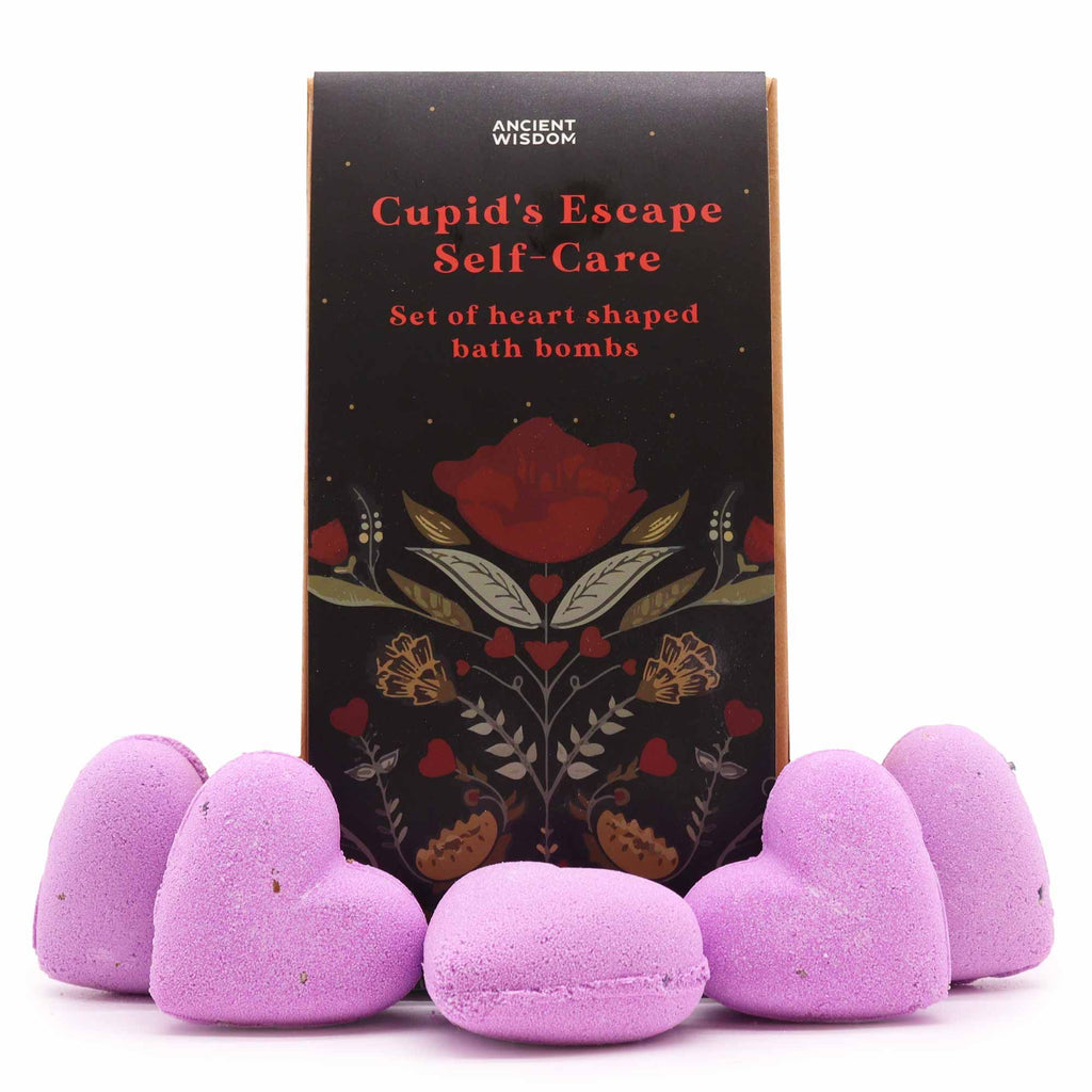 💜 Cupids Escape Bath Heart Gift Set - 5 French Lavender Bath Bombs 💝