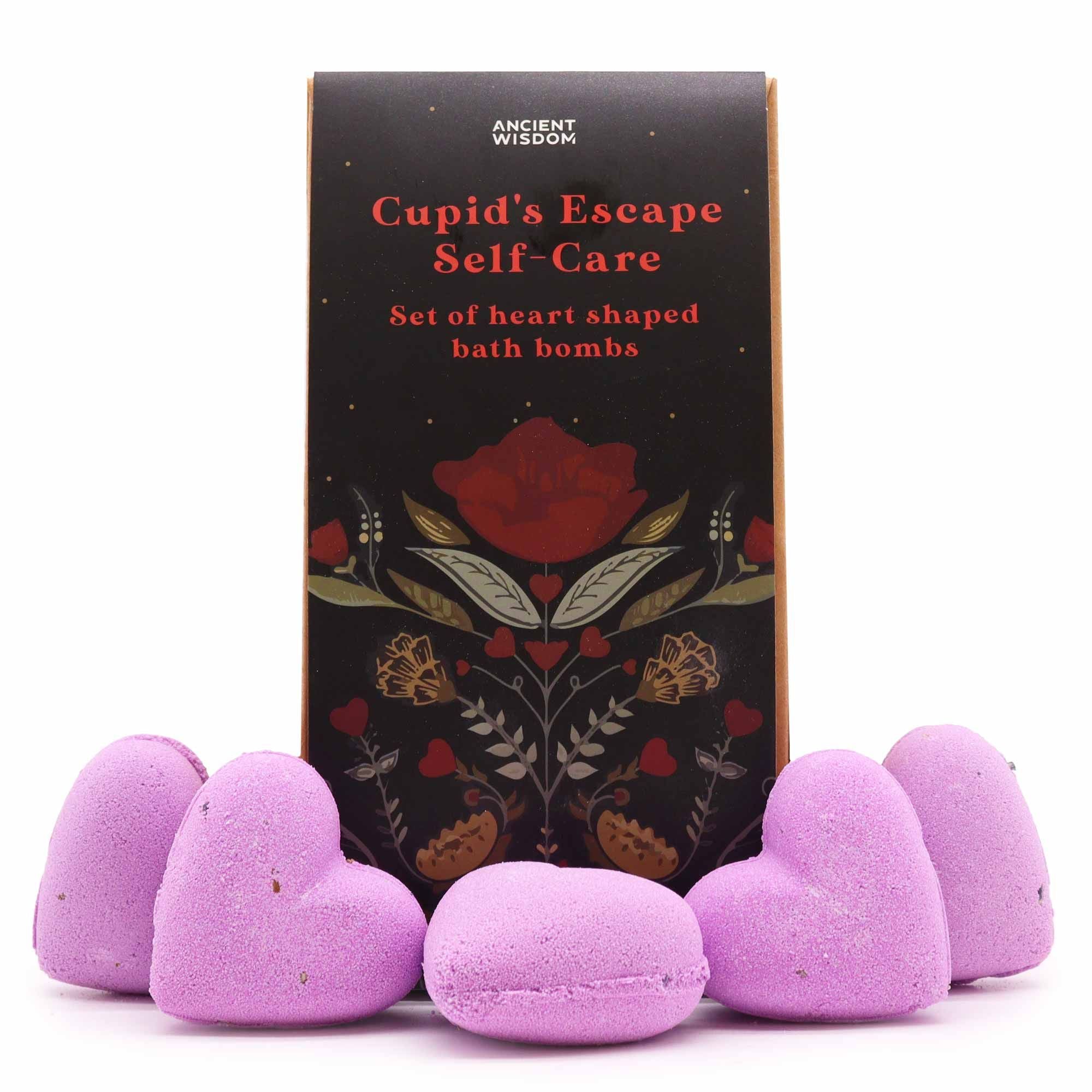 💜 Cupids Escape Bath Heart Gift Set - 5 French Lavender Bath Bombs 💝