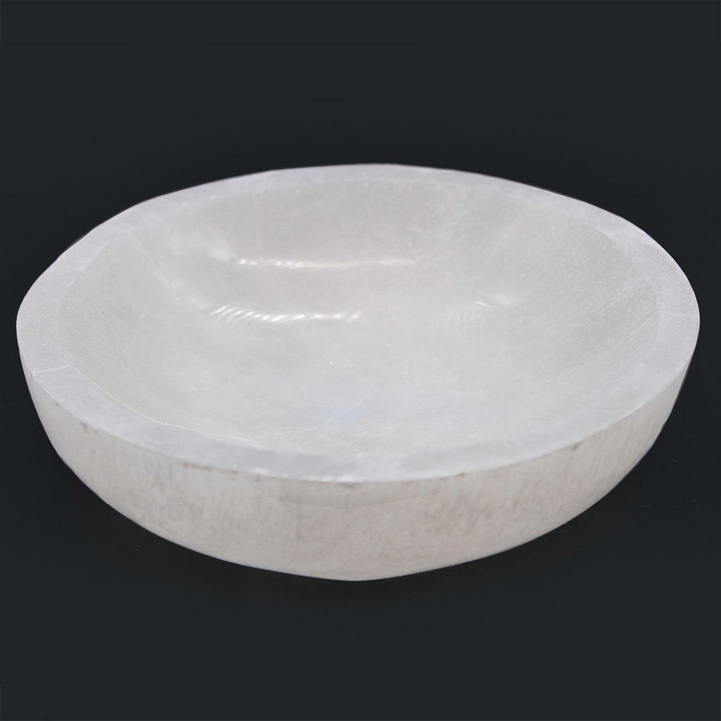 Selenite Round Bowl 15cm - Moroccan Crystal Charging Dish