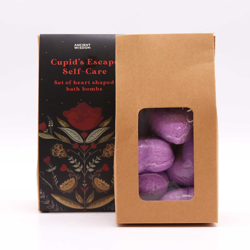 💜 Cupids Escape Bath Heart Gift Set - 5 French Lavender Bath Bombs 💝