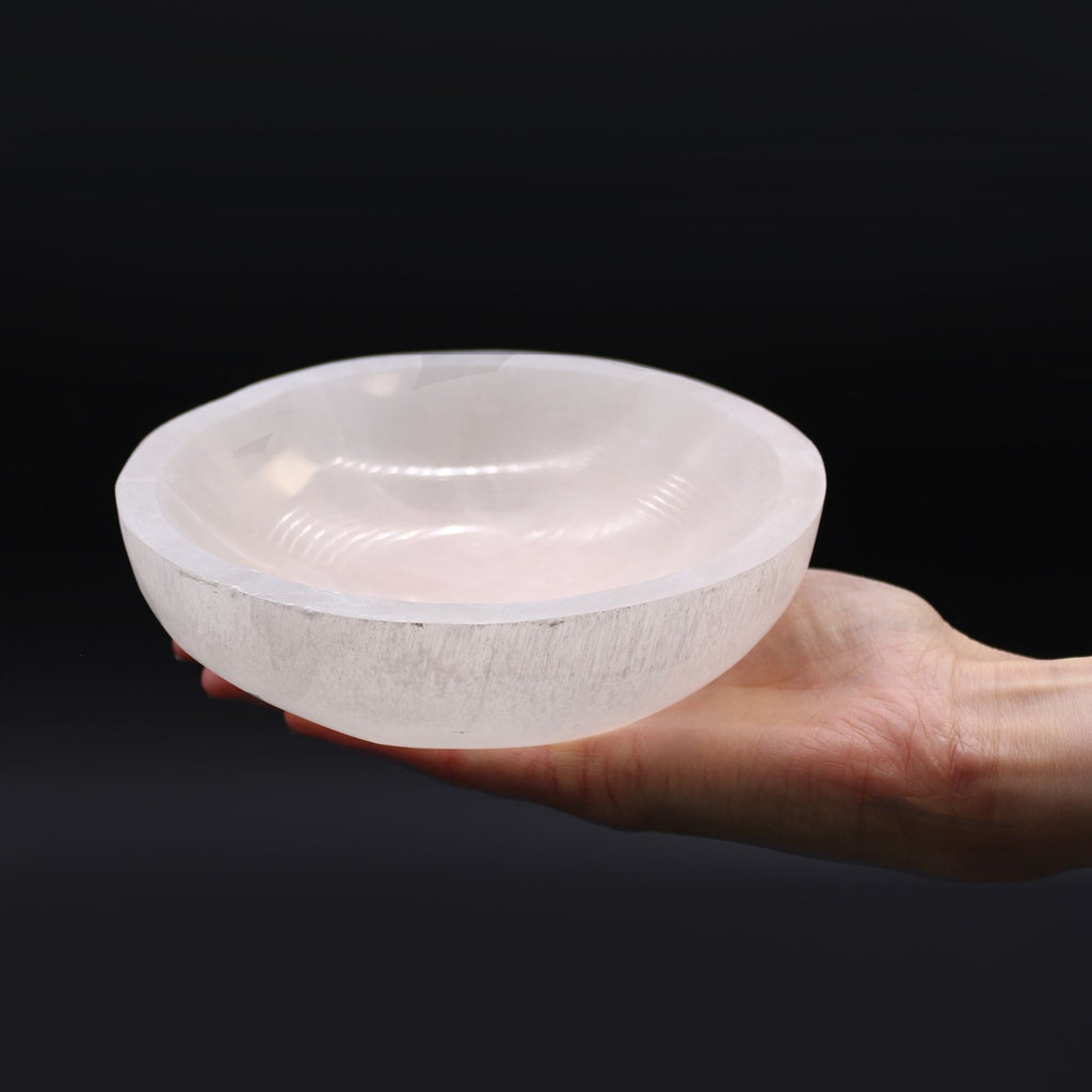 Selenite Round Bowl 15cm - Moroccan Crystal Charging Dish
