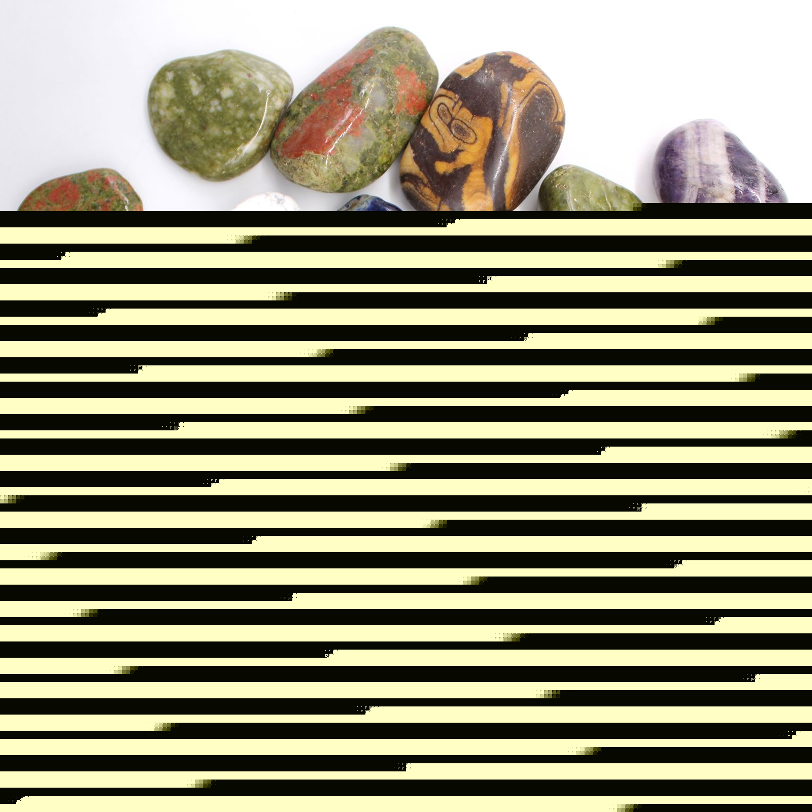 Medium African Tumble Stones - Amethyst - Chevron