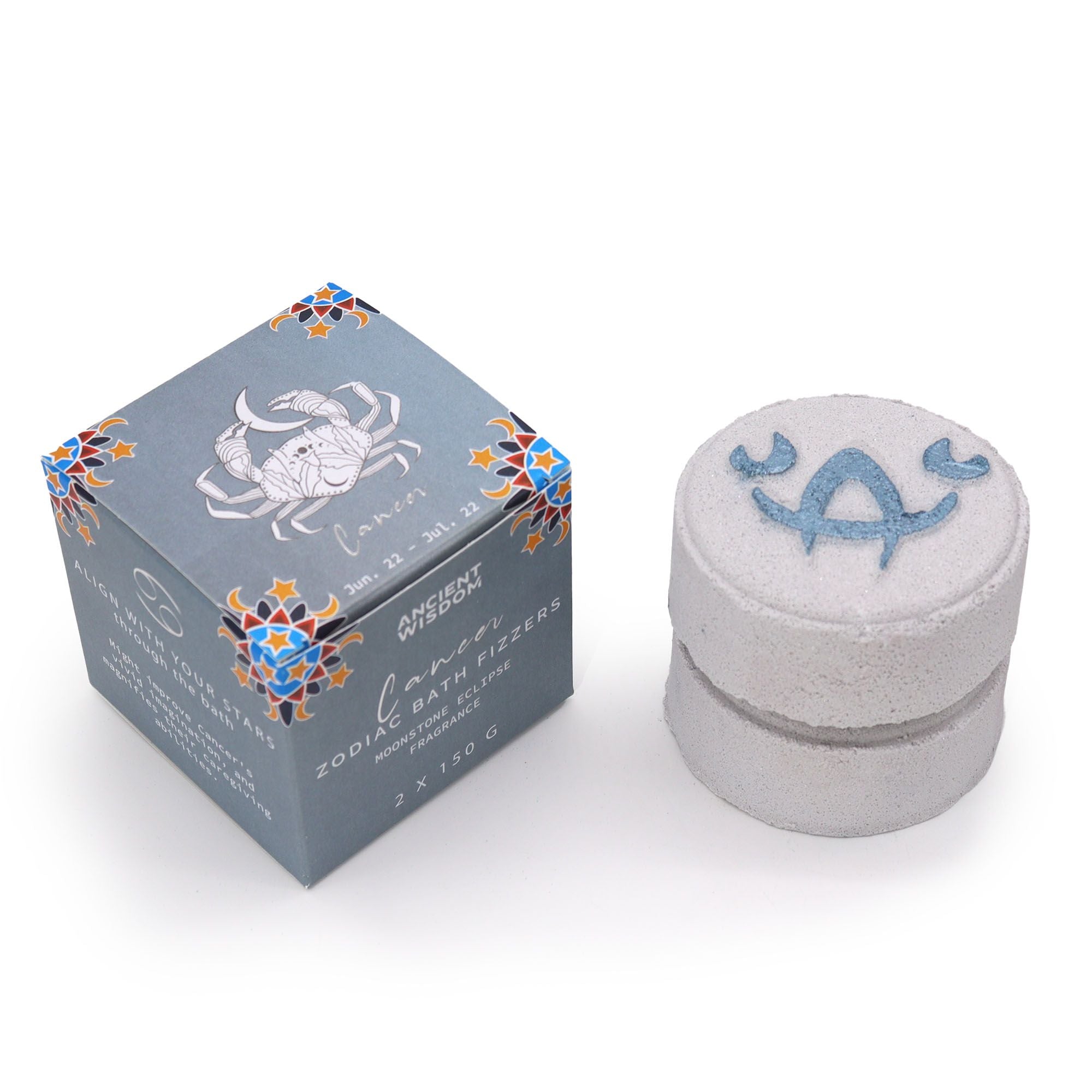 ♋ Cancer Zodiac Bath Fizzers Set with Horoscope - Astrology Gift Pack ✨