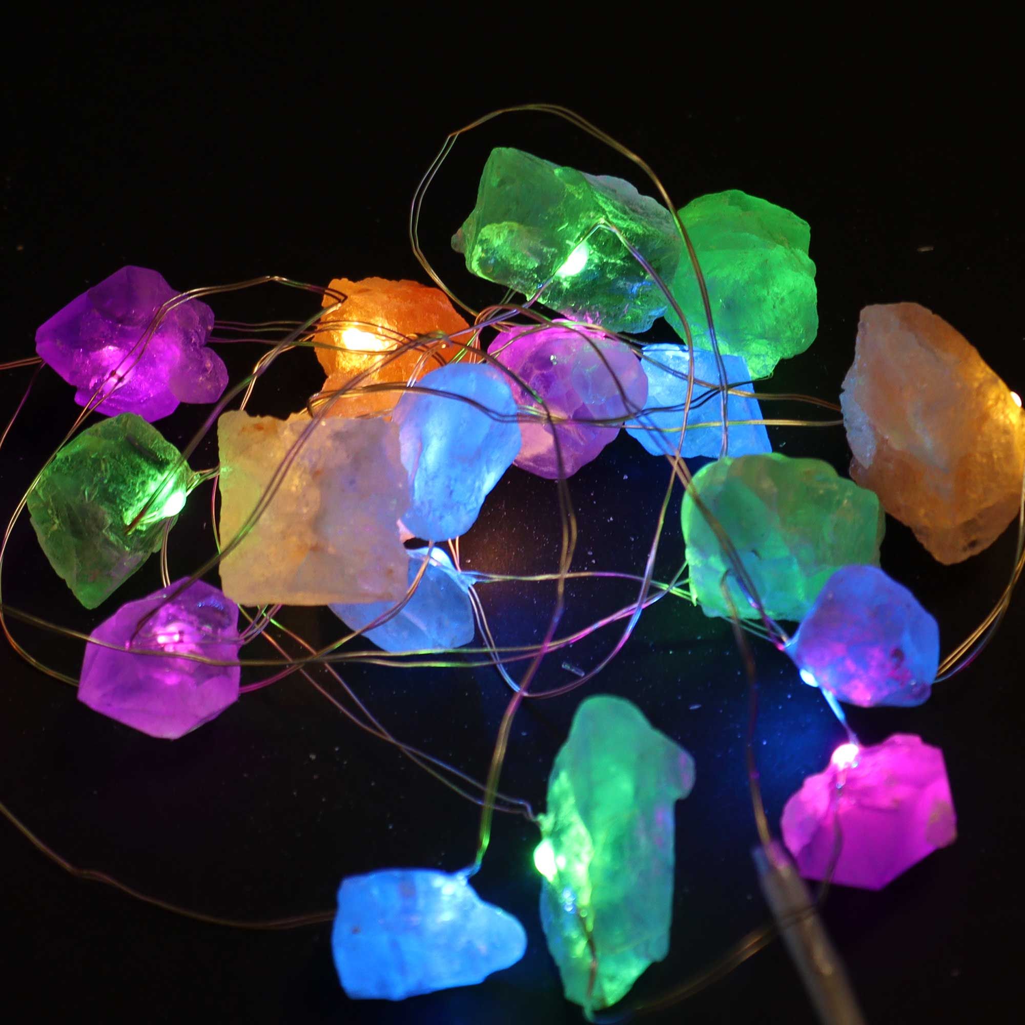 Mixed Gemstone Fairy Lights - Crystal LED String Lights