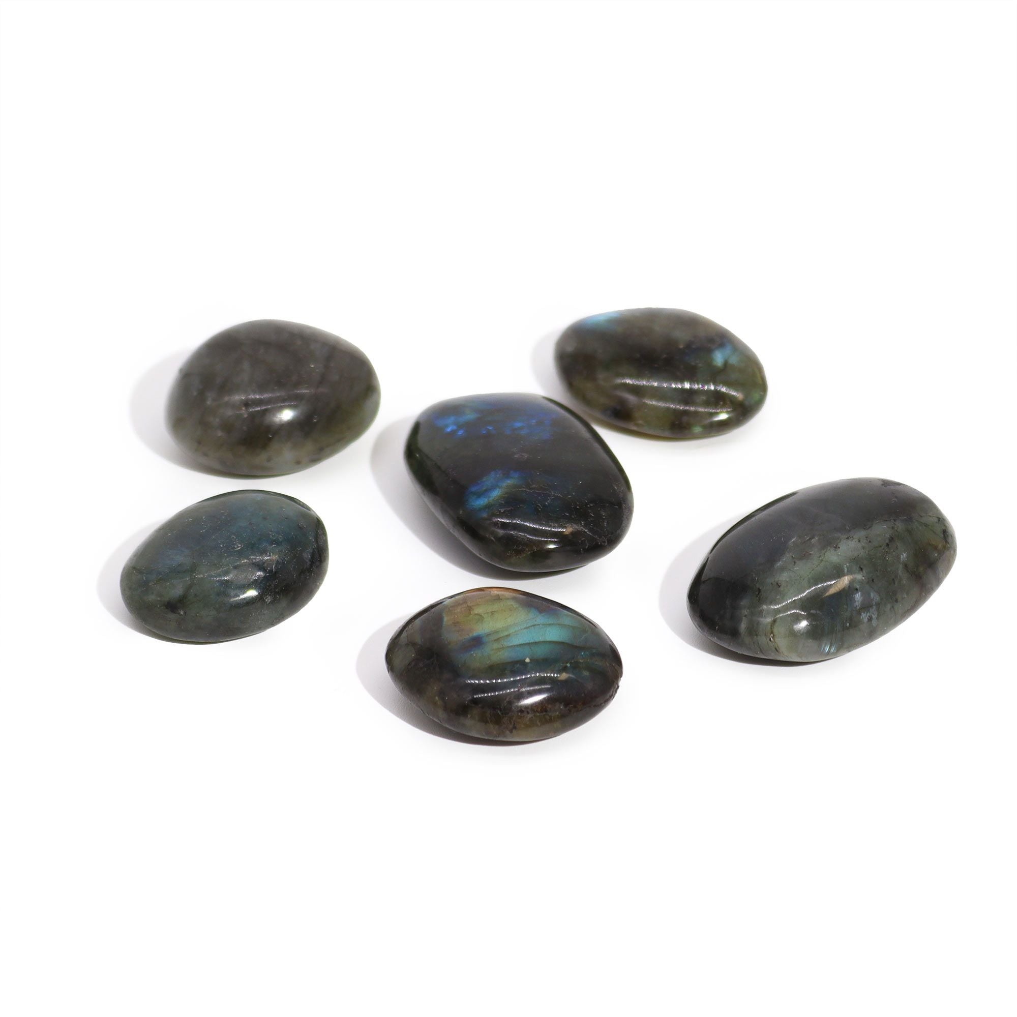Madagascar Labradorite Palm Stone 25-30g - Blue Flash Crystal 55-60mm