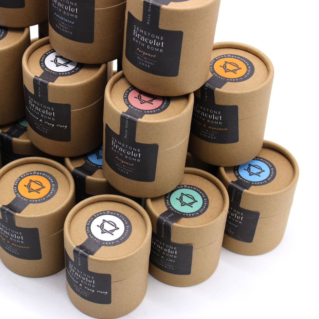 💖 Rose Quartz Gem Bracelet Bath Bomb - Bergamot Scent with Crystal Jewelry ✨