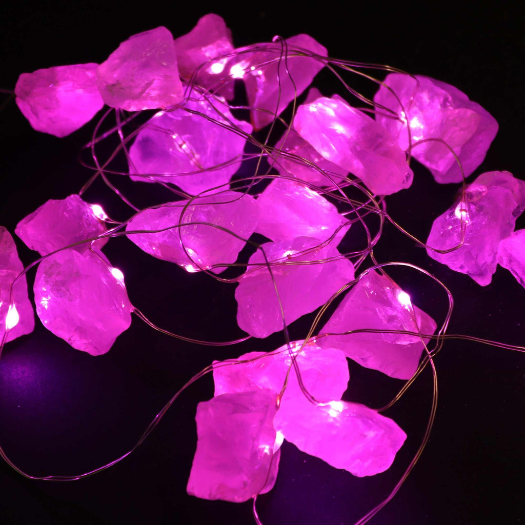Rose Quartz Gemstone Lights - LED Crystal Enchantment Décor 150g
