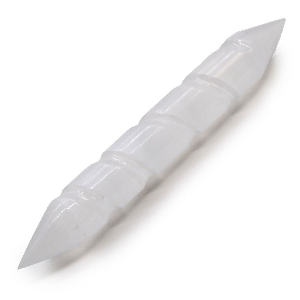 Selenite Spiral Wand 16cm - Double Point Moroccan Crystal Healing Wand
