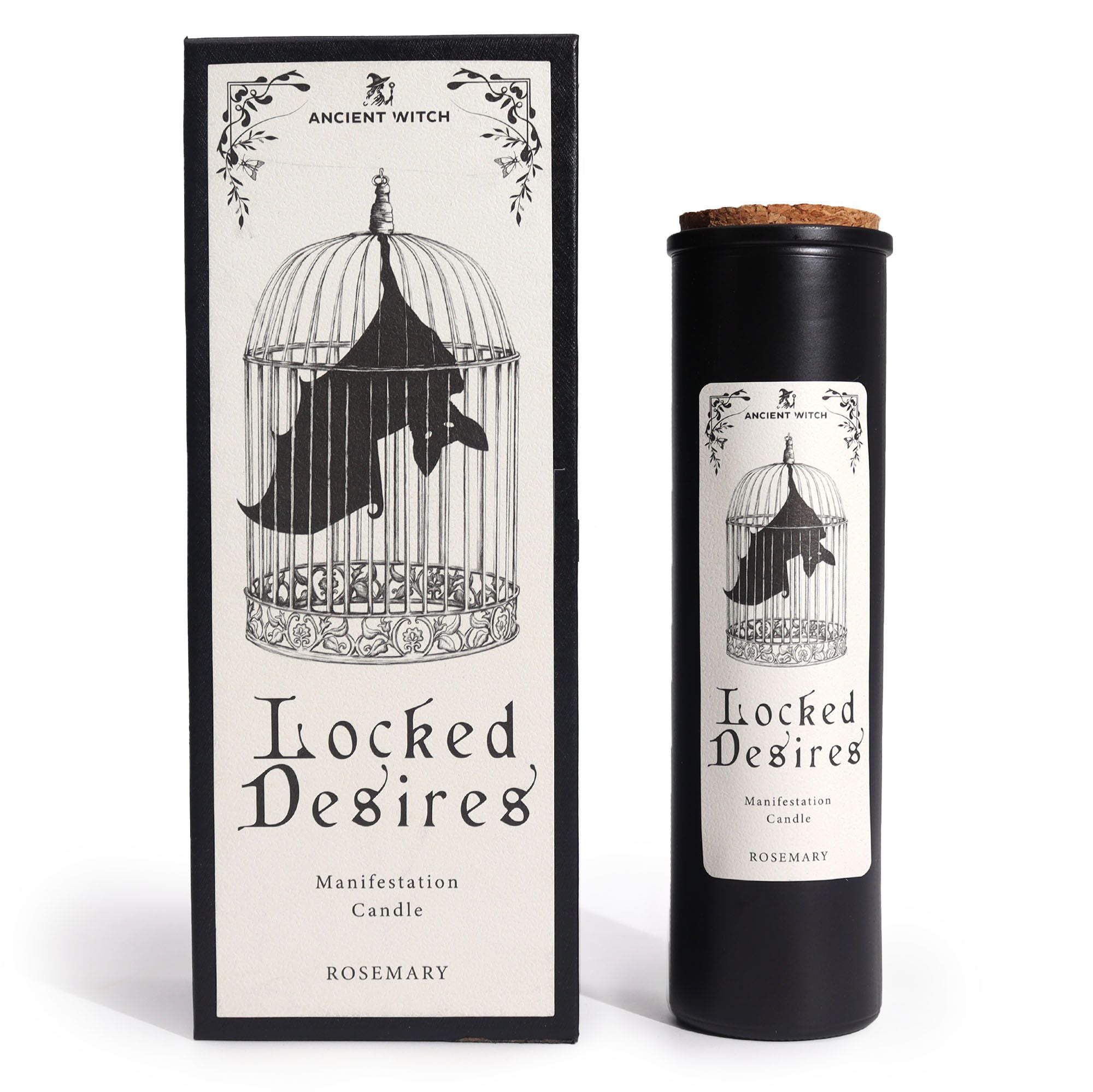 Ancient Witch Locked Desires Candle - Manifestation Ritual Candle with Rosemary