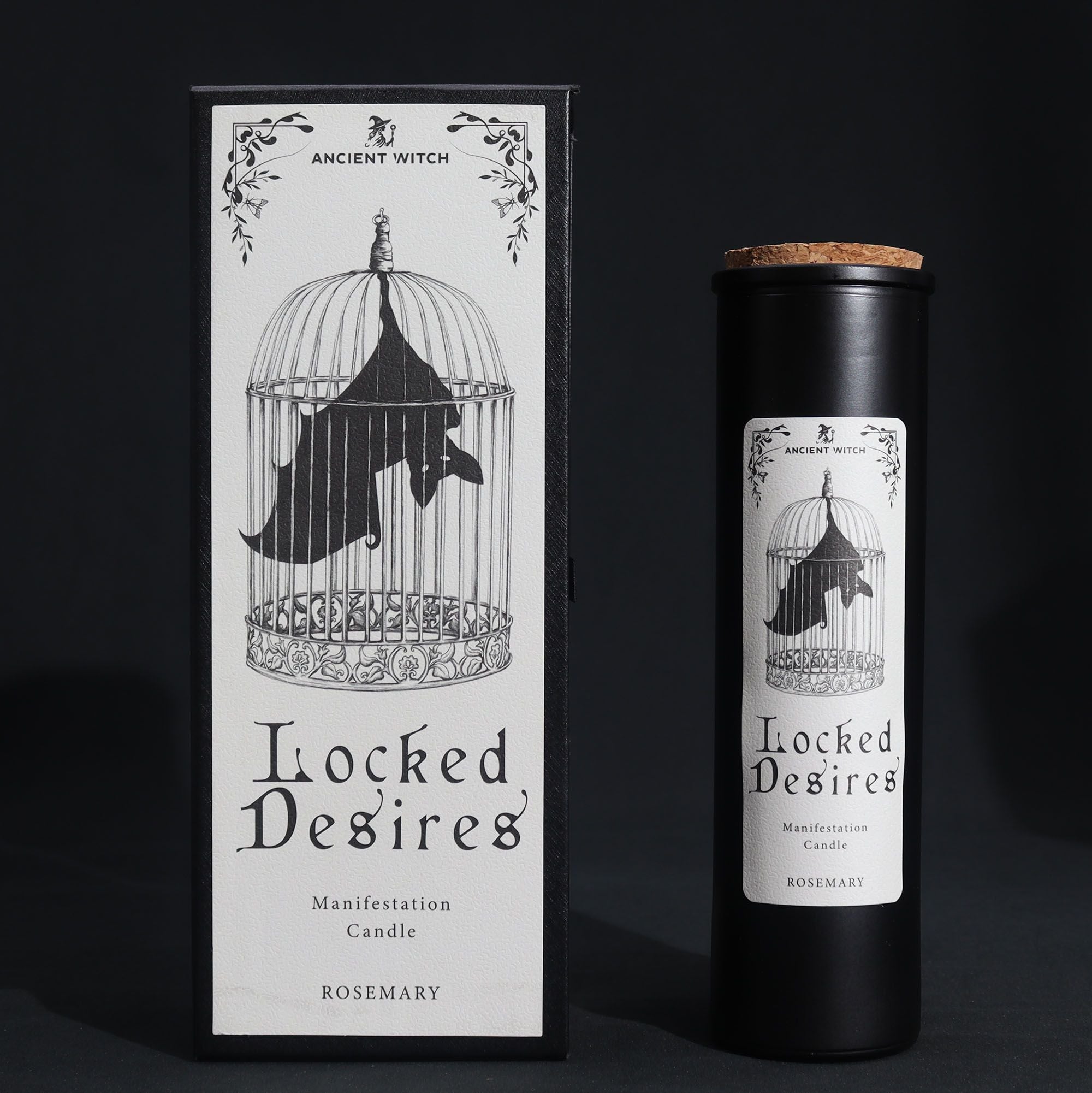 Ancient Witch Locked Desires Candle - Manifestation Ritual Candle with Rosemary