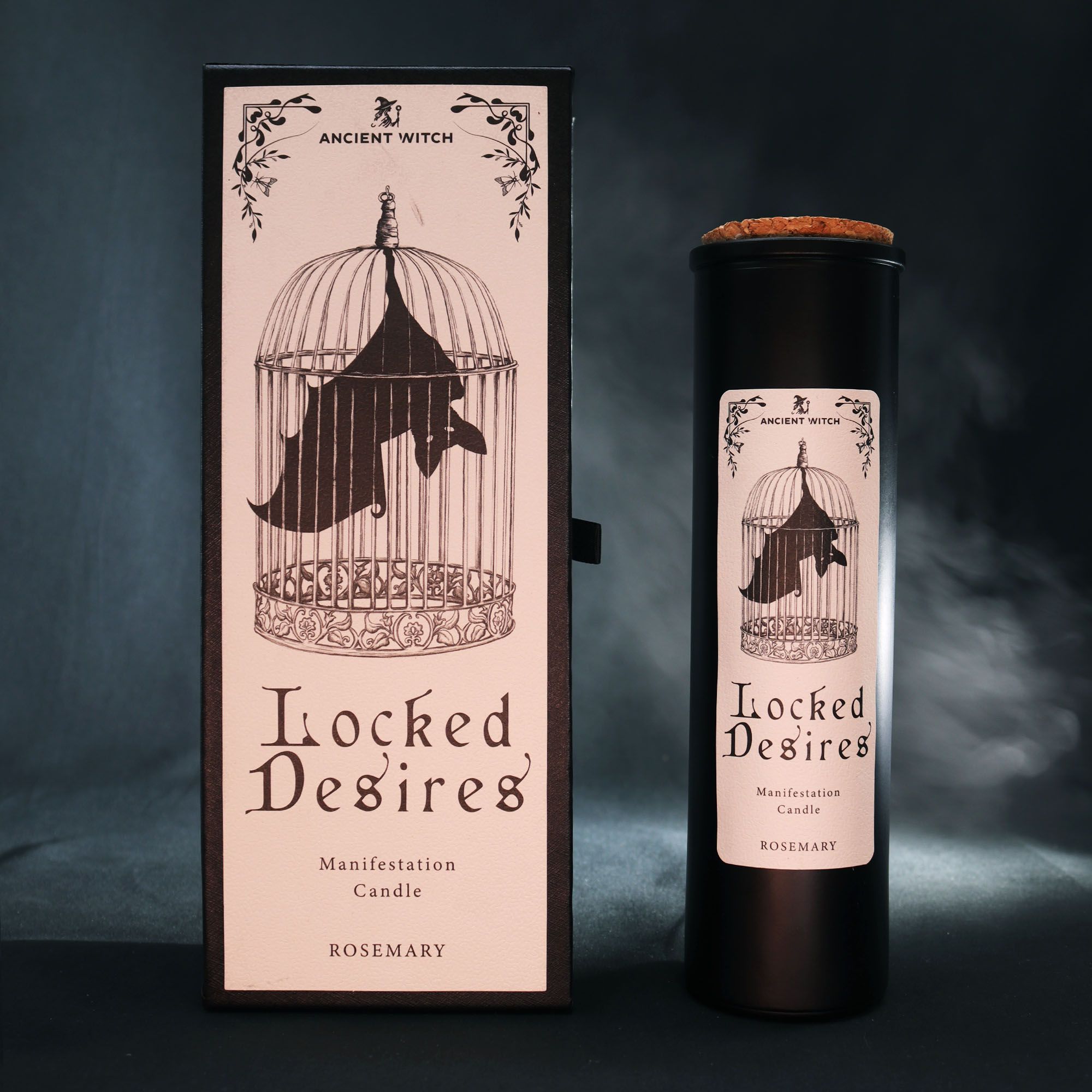 Ancient Witch Locked Desires Candle - Manifestation Ritual Candle with Rosemary