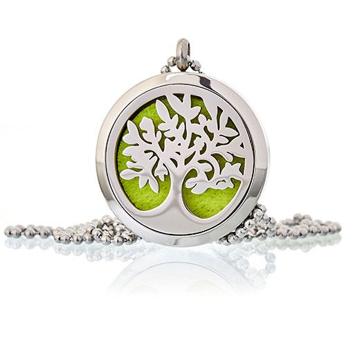 Tree of Life Aromatherapy Necklace - 30mm Essential Oil Diffuser Locket