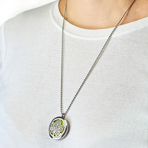 Tree of Life Aromatherapy Necklace - 30mm Essential Oil Diffuser Locket
