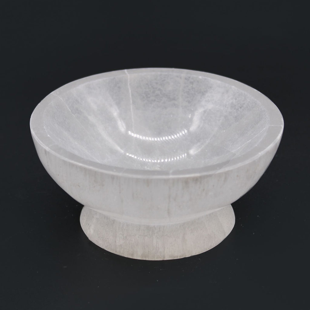 Selenite Ritual Bowl 10cm - Moroccan Crystal Offering Dish 330g