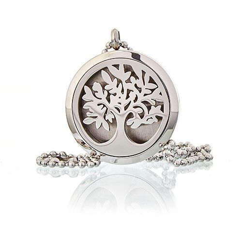 Tree of Life Aromatherapy Necklace - 30mm Essential Oil Diffuser Locket