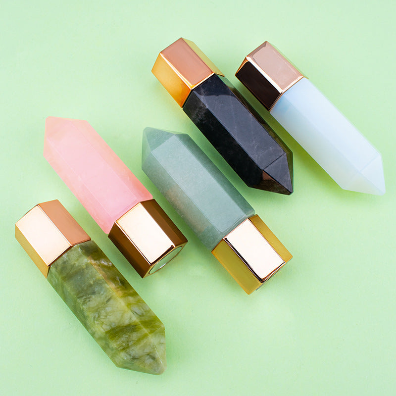 Jade Facial Roller Set - Essential Oil Bottle & Gua Sha Acupuncture Stick