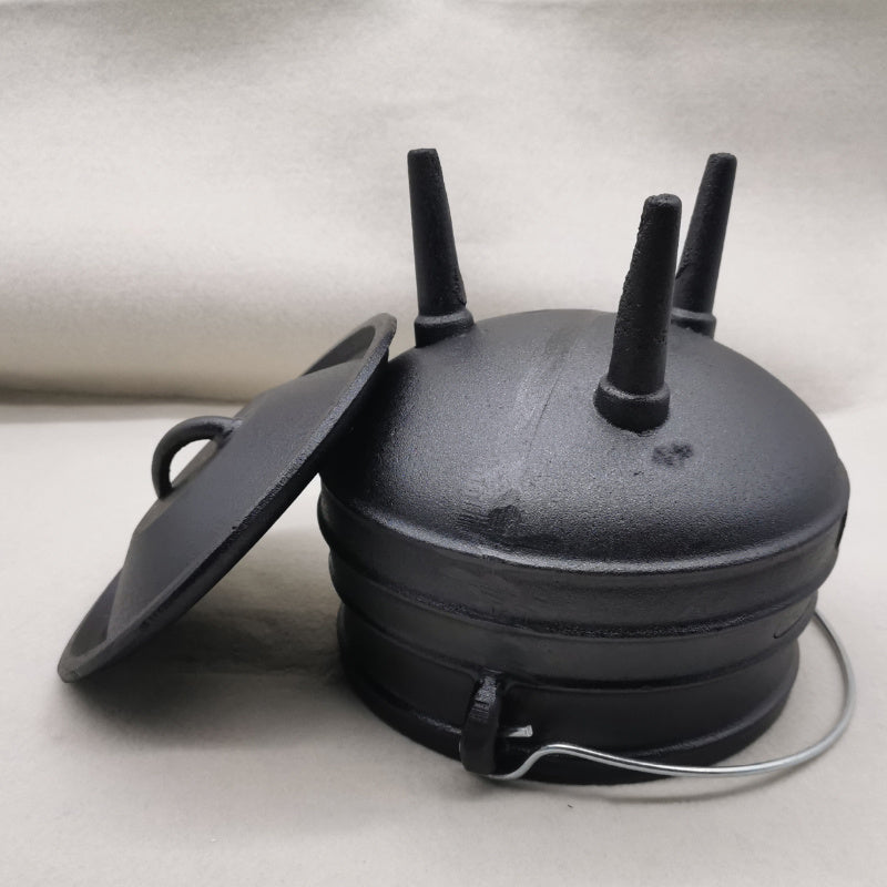 Cast Iron Cauldron 3-Legged - Traditional Witch Pot & Tripod Stand