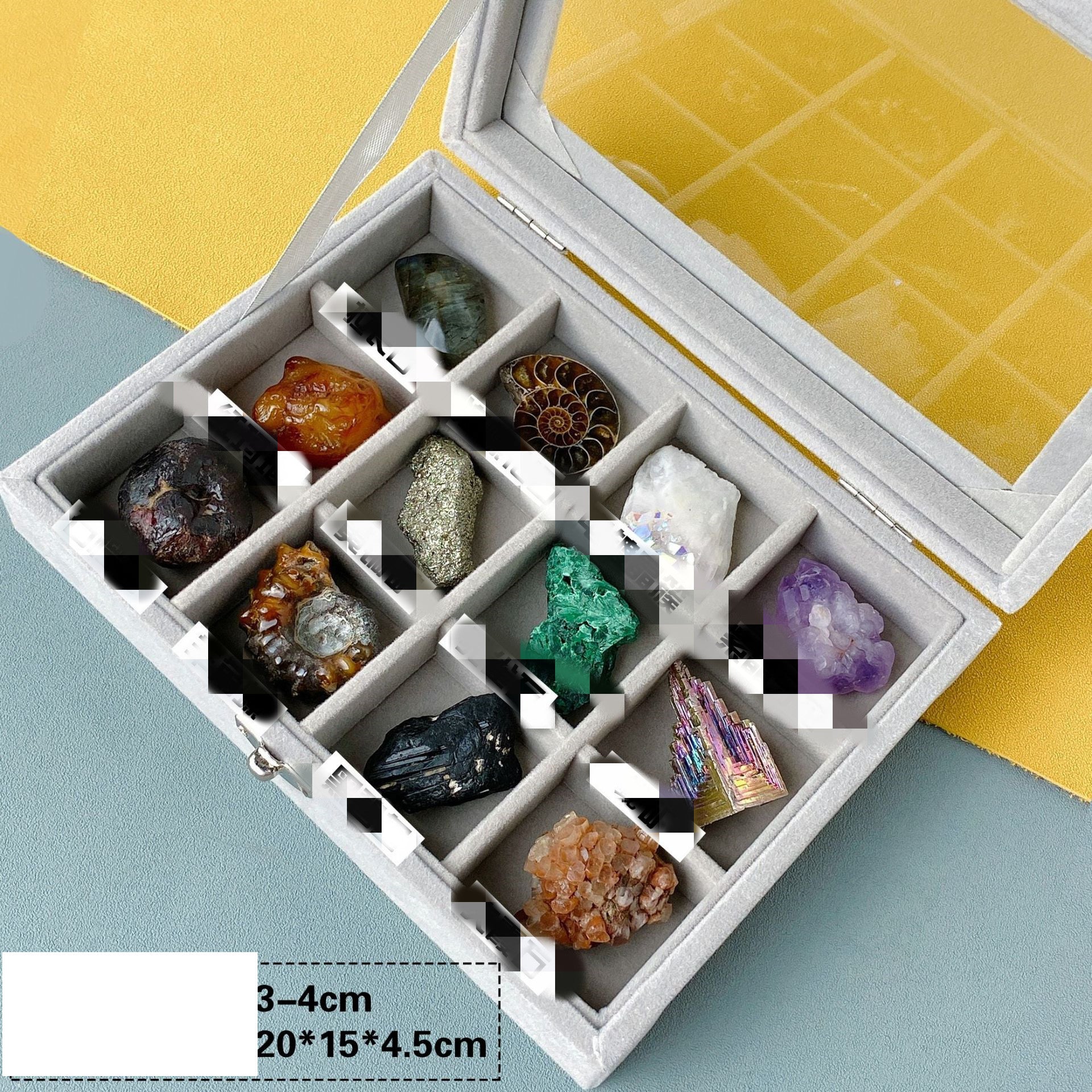 Natural Crystal Raw Stone Specimen Box - Children's Gem Collection Kit