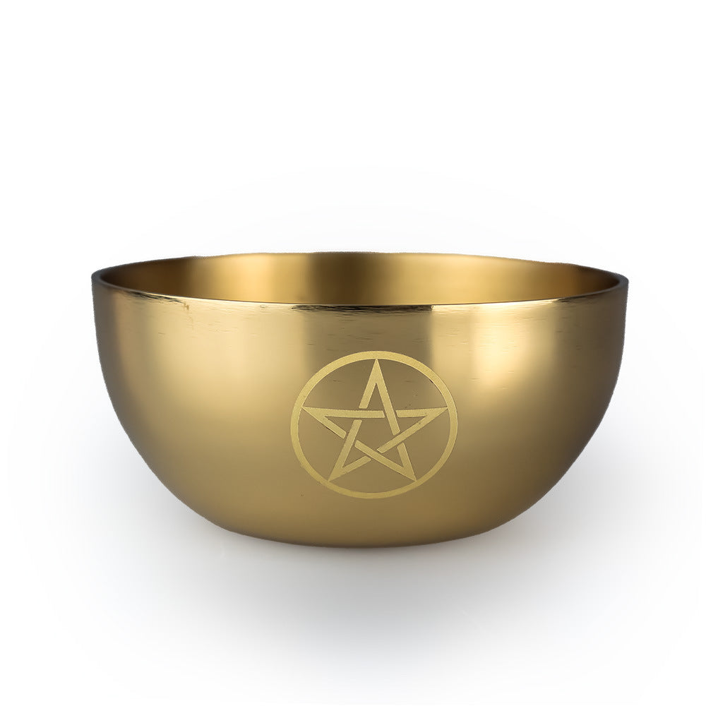 Pentagram Copper Singing Bowl - Metal Meditation Sound Bowl 243g