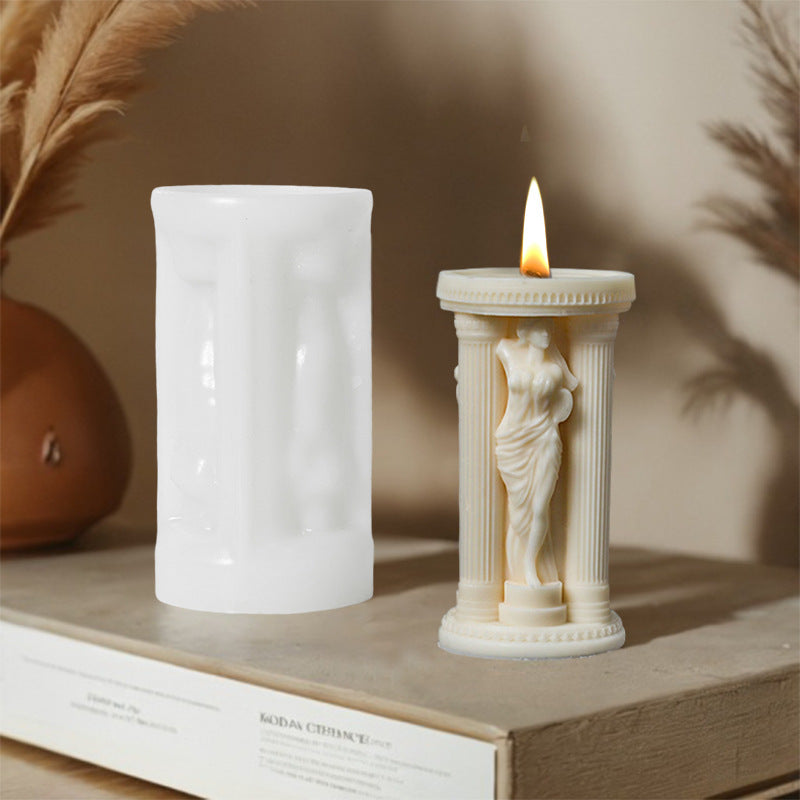 Athena Goddess Candle Mold - Greek Goddess Silicone Aromatherapy Mold
