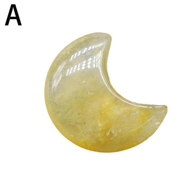 Moon Crystal Carving 30mm - Agate Jade Celestial Jewelry Ornament
