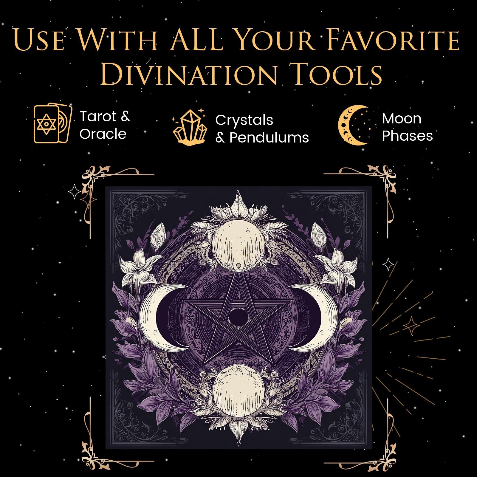 Tarot Tablecloth - Mystical Altar Cloth for Card Readings