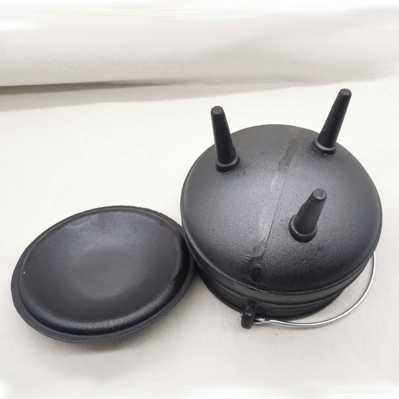 Cast Iron Cauldron 3-Legged - Traditional Witch Pot & Tripod Stand