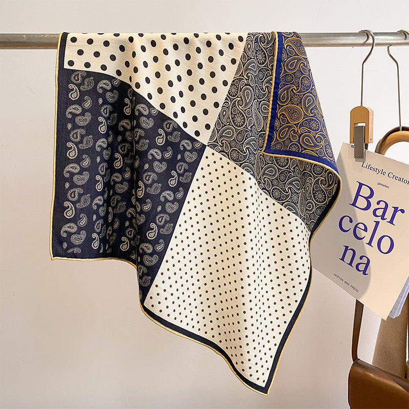 Silk Wool Scarf - Botanical Sketch Garden Print Luxury Wrap