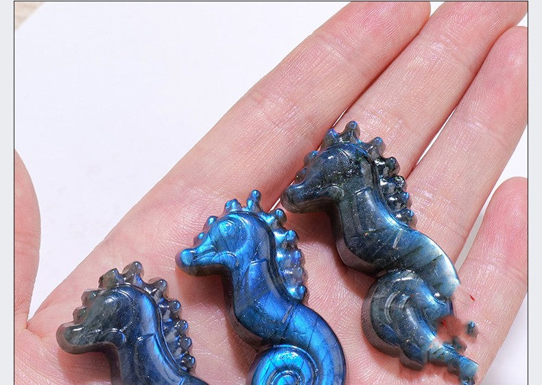 Blue Light Moonstone Specimen - Natural Labradorite Crystal Carving