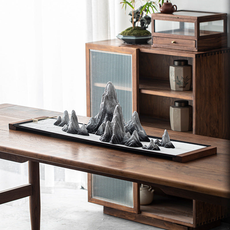 Zen Sand Garden - Ceramic Rockery Miniature Meditation Table