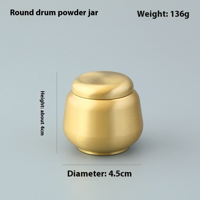 Pure Copper Incense Jar - Brass Powder Bottle Mini Container