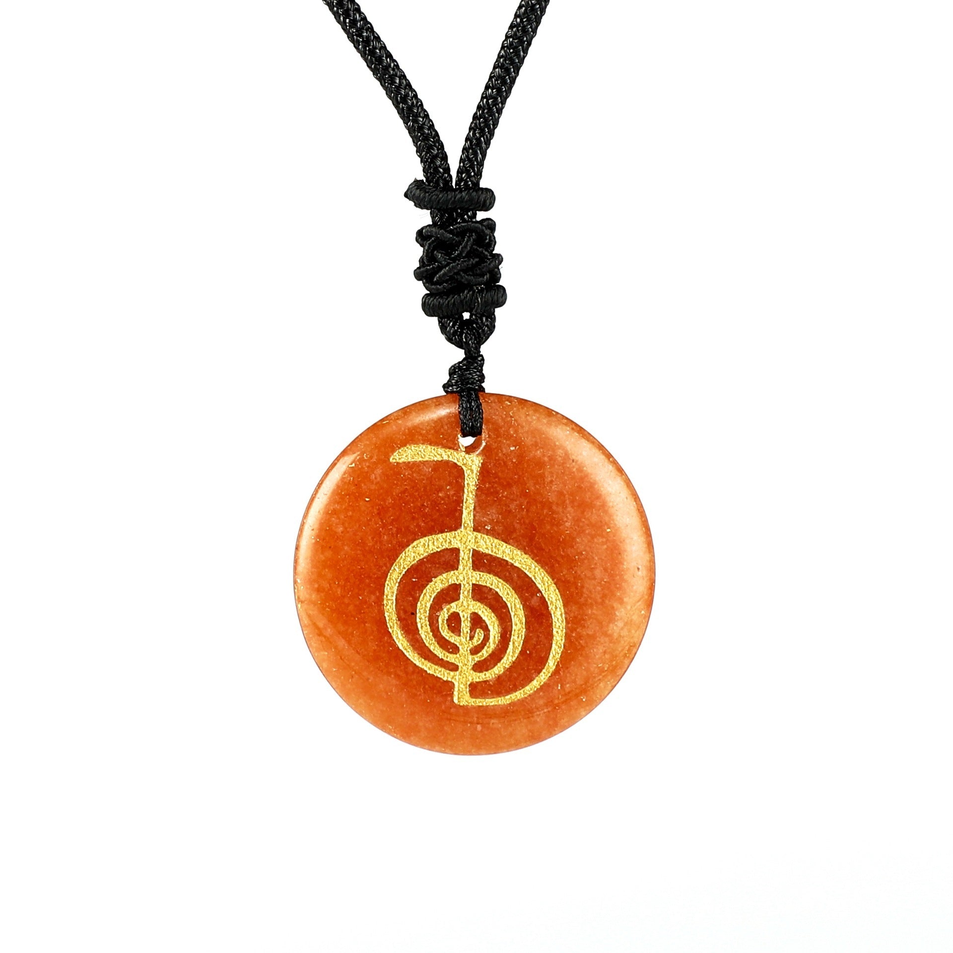 Natural Crystal Agate Spiral Pendant Necklace - Carved Aura Stone Jewelry