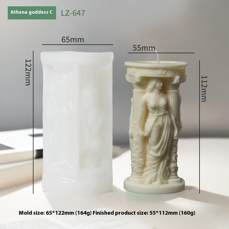 Athena Goddess Candle Mold - Greek Goddess Silicone Aromatherapy Mold