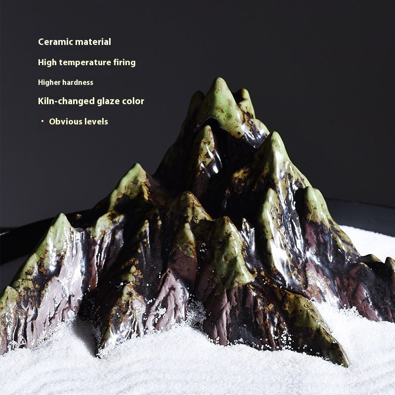 Round Zen Sand Garden - Chinese Dry Landscape Meditation Décor