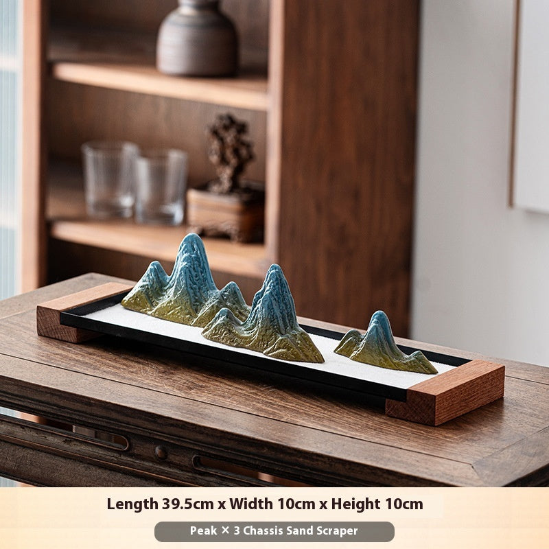 Zen Sand Garden - Ceramic Rockery Miniature Meditation Table