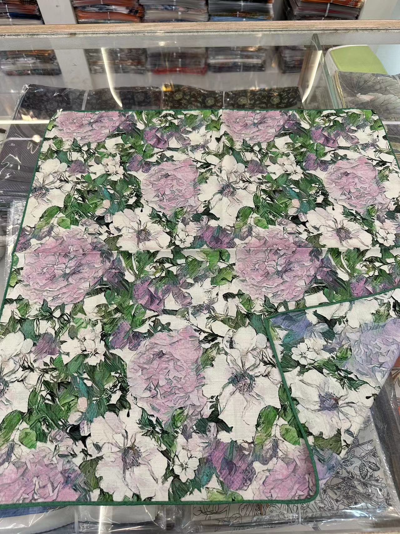 Silk Wool Scarf - Botanical Sketch Garden Print Luxury Wrap