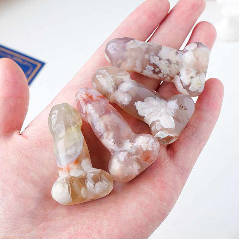 Sakura Agate Yoni Wand - Natural Crystal Pleasure Wand 5-6cm