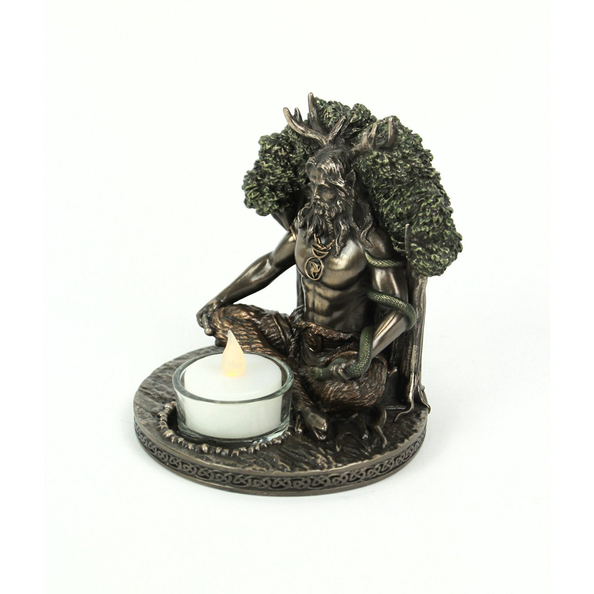 Celtic God Statue - Cernunnos Horned God Resin Figurine for Altar