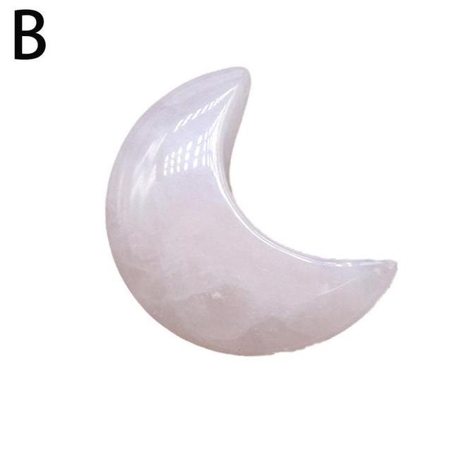 Moon Crystal Carving 30mm - Agate Jade Celestial Jewelry Ornament