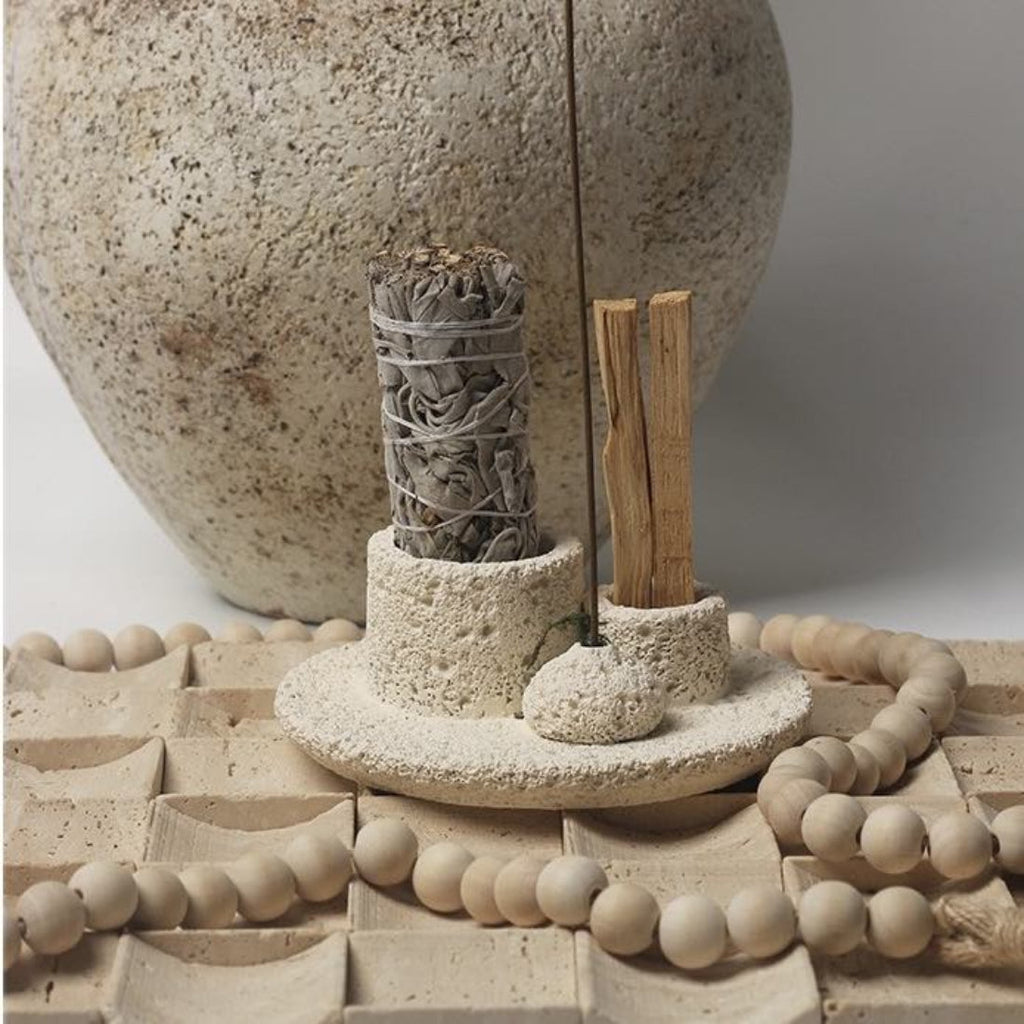 🕯️ Nordic All-in-1 Candle Holder - Sage, Incense & Palo Santo Burner Stand ✨