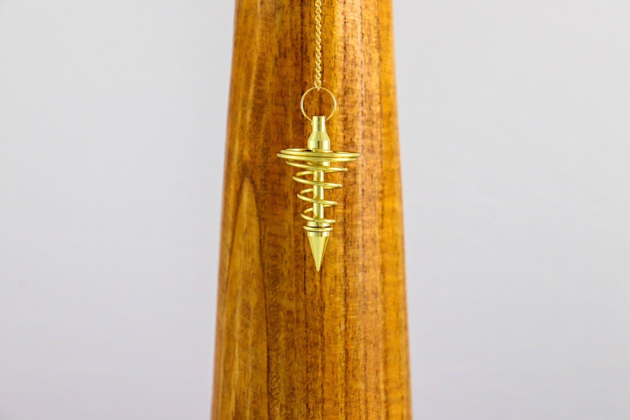 ✨ Spiral Pendulum Golden Brass - Lightweight Divination Dowsing Tool 🌀