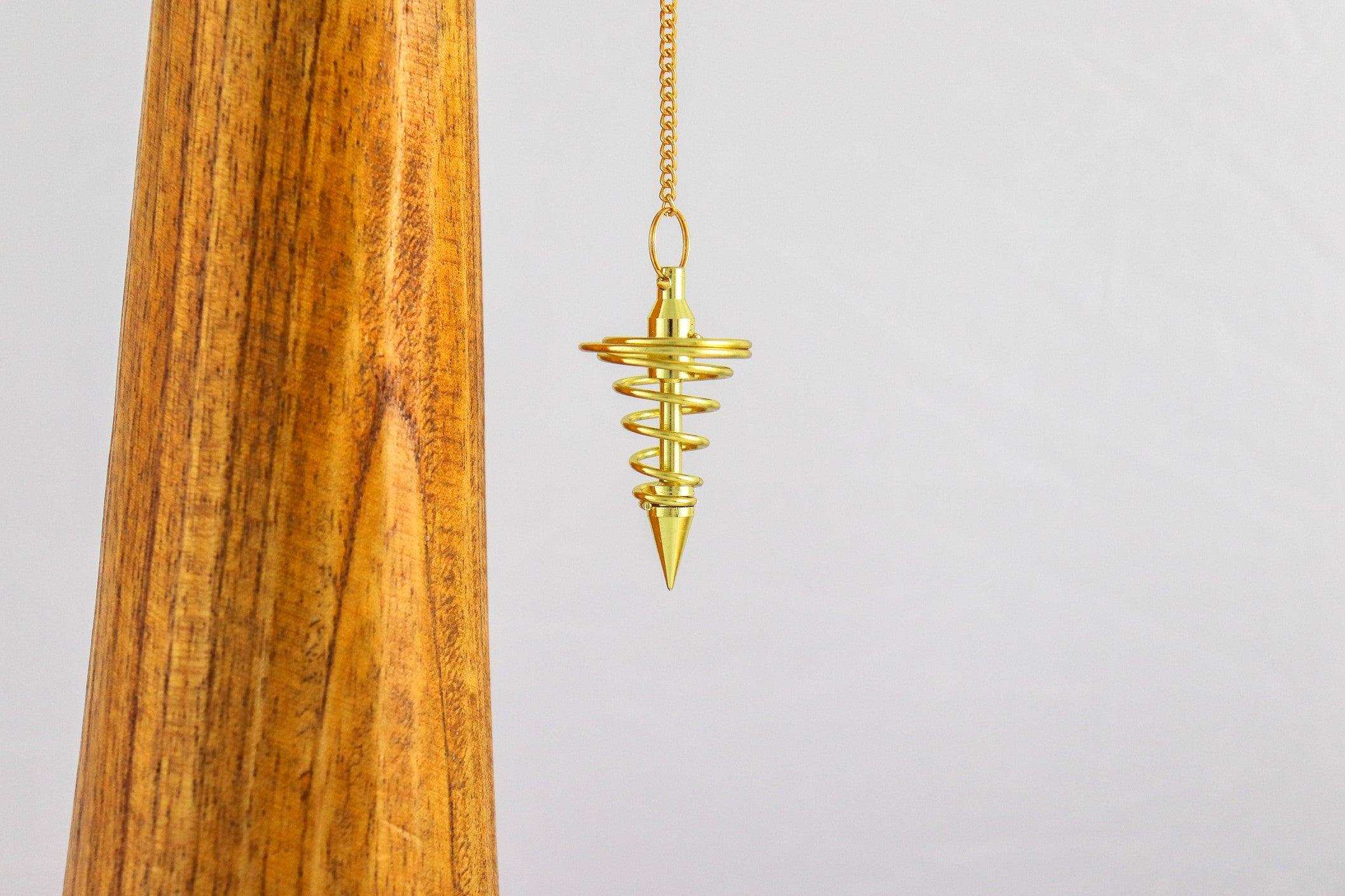 ✨ Spiral Pendulum Golden Brass - Lightweight Divination Dowsing Tool 🌀